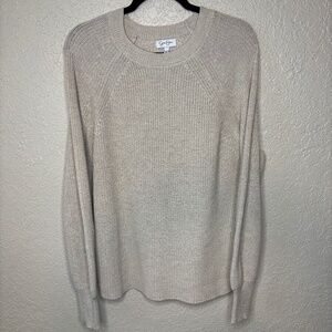 Jessica Simpson Oatmeal Classic Long Sleeve Pullover Sweater Women's Size XL